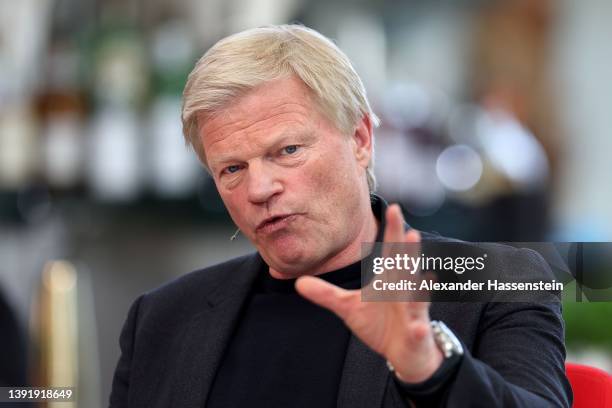 Oliver Kahn, CEO of FC Bayern München attends the Stahlwerk Doppelpass TV Show at Hilton Munich Airport Hotel on April 17, 2022 in Munich, Germany.