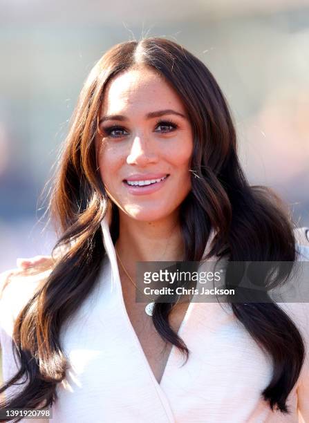 Meghan, Duchess of Sussex attends the Athletics Competition during day two of the Invictus Games The Hague 2020 at Zuiderpark on April 17, 2022 in...