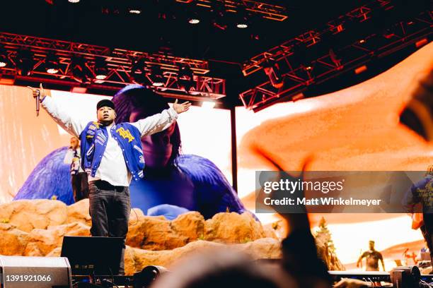 Dom McLennon of Brockhampton performs at the Sahara Tent at 2022 Coachella Valley Music and Arts Festival weekend 1 - day 2 on April 16, 2022 in...