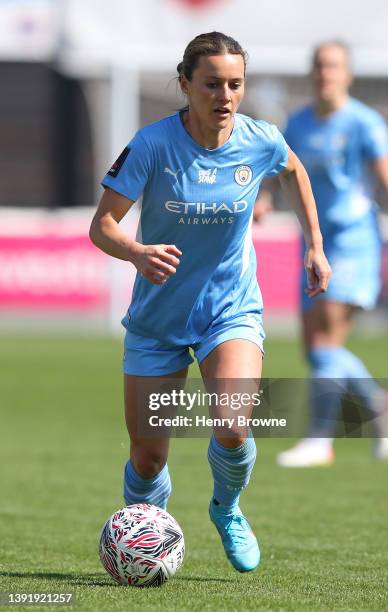 Hayley Raso of Manchester City Women in action during The Vitality Women's FA Cup Semi-Final match between West Ham United Women and Manchester City...