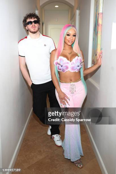 Jack Harlow and Saweetie attend Liquid I.V. House of Hydration on April 16 at Old Polo Estate in Coachella, California.