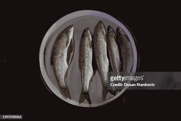 fish for dinner tonight! - daily life traditional fishermen stock illustrations