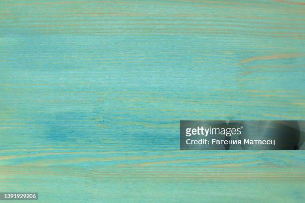 abstract empty vintage turquoise teal painted natural wooden decorative rustic texture background. - blue wooden table stock-fotos und bilder
