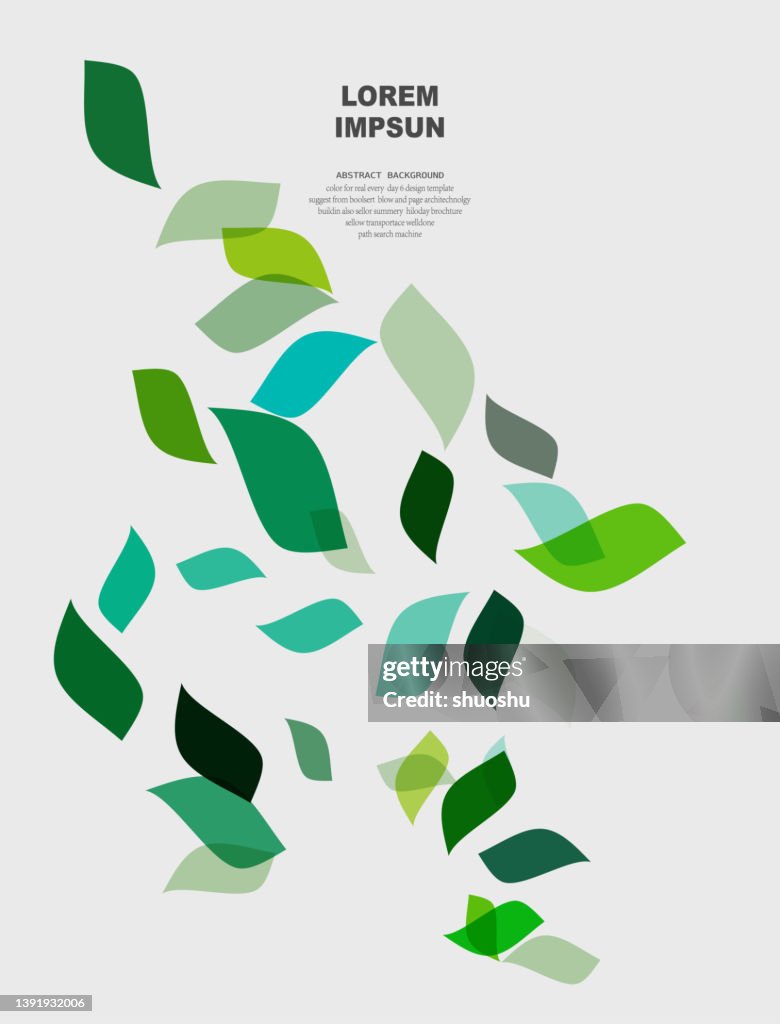 Abstract color minimalism leaf pattern background design element