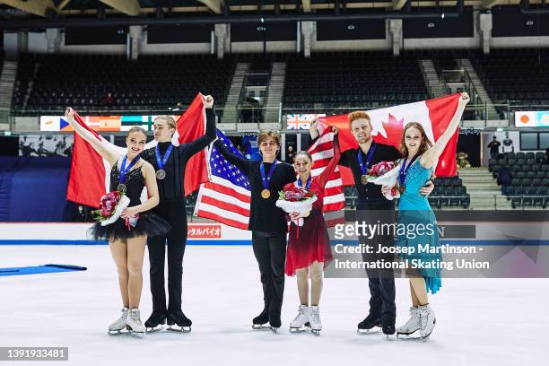 Natalie D'Alessandro and Bruce Waddell of Canada, Oona Brown and Gage Brown of the United States and Nadiia Bashynska and Peter Beaumont of Canada...