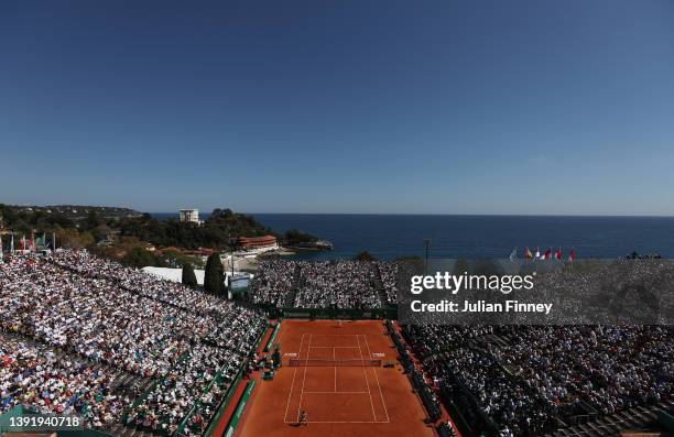 General view as Stefanos Tsitsipas of Greece plays against Alejandro Davidovich Fokina of Spain in the final during day eight of the Rolex...