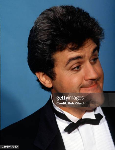 Jay Leno backstage at the Emmy Awards Show, September 20, 1987 in Pasadena, California.