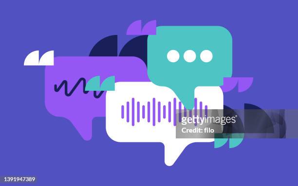 illustrazioni stock, clip art, cartoni animati e icone di tendenza di talking chatting speech bubble design moderni - messaggistica online