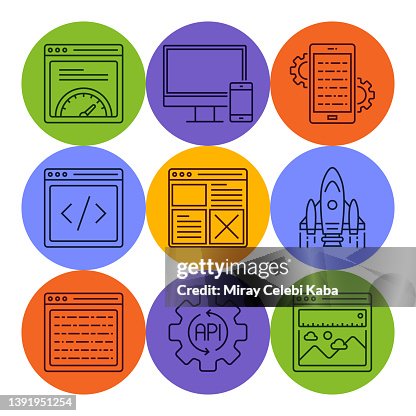 Web Development Line Icons Set Web Development Line Icons Set