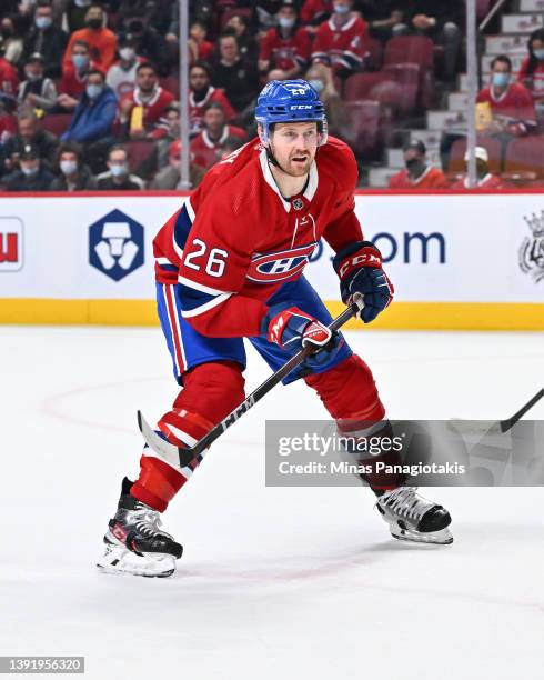 Jeff Petry of the Montreal Canadiens skates against the Washington Capitals during the first period at Centre Bell on April 16, 2022 in Montreal,...