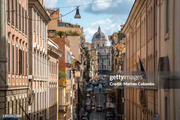 street in monti neighbourhood, rome, italy - borough stadtbezirk stock-fotos und bilder