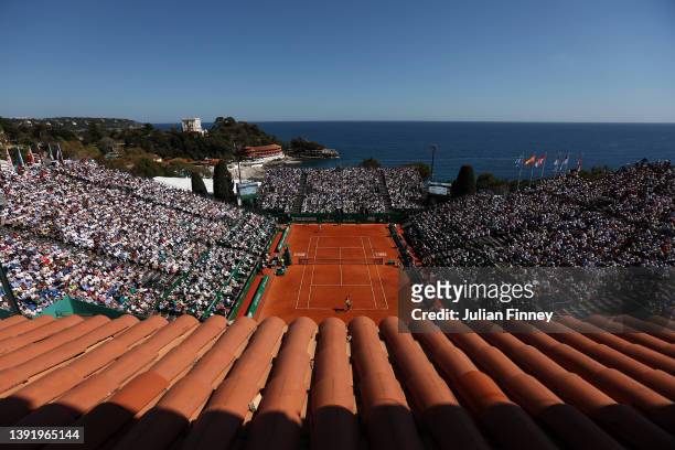 General view as Stefanos Tsitsipas of Greece plays against Alejandro Davidovich Fokina of Spain in the final during day eight of the Rolex...