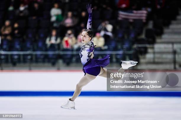 Isabeau Levito of the United States competes in the Junior Ladies Free Skating during day 4 of the ISU World Junior Figure Skating Championships at...
