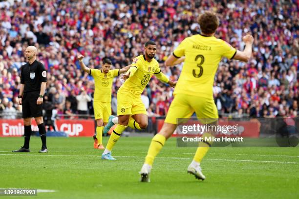 Ruben Loftus-Cheek of Chelsea celebrates after scoring their team's first goal during The FA Cup Semi-Final match between Chelsea and Crystal Palace...