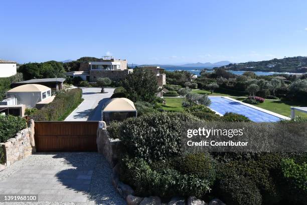 Panoramic of Villa "Le Mimose"owned by Russian oligarch Alisher Usmanov in Porto Cervo on the Costa Smeralda on April 17, 2022 in Porto Cervo, Italy....