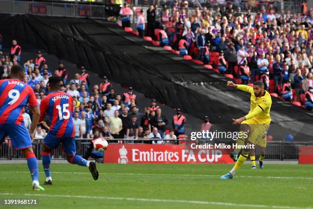 Ruben Loftus-Cheek of Chelsea scores their team's first goal during The FA Cup Semi-Final match between Chelsea and Crystal Palace at Wembley Stadium...