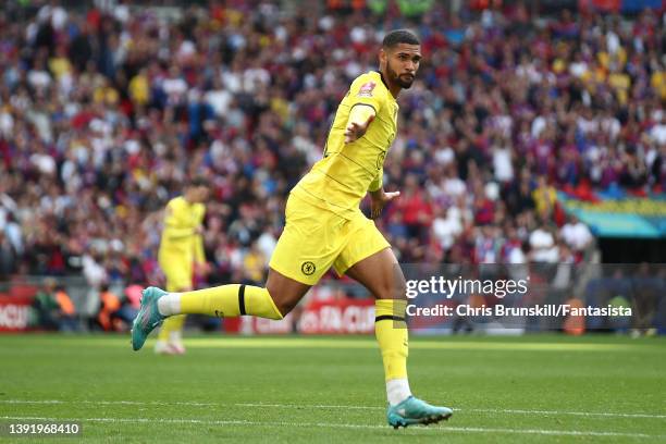 Ruben Loftus-Cheek of Chelsea celebrates scoring the opening goal during The FA Cup Semi-Final match between Chelsea and Crystal Palace at Wembley...