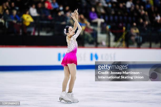 Jia Shin of Korea competes in the Junior Ladies Free Skating during day 4 of the ISU World Junior Figure Skating Championships at Tondiraba Ice Hall...