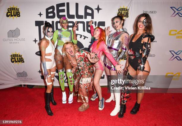 Bella Thorne and Dani Thorne attend Bella Thorne Hosts "Alien Invasion" Themed Coachella After Party On April 15, 2022 In Coachella Valley,...