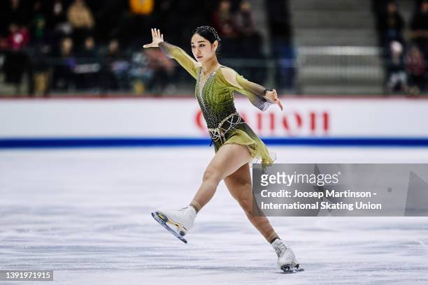 Seoyeong Wi of Korea competes in the Junior Ladies Free Skating during day 4 of the ISU World Junior Figure Skating Championships at Tondiraba Ice...