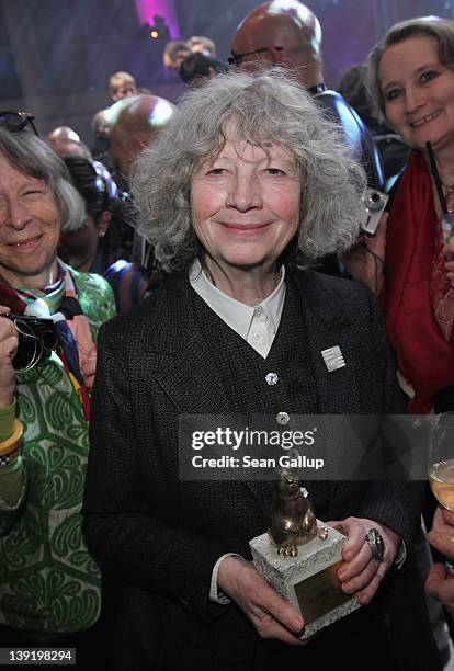 Director and writer Ulrike Ottinger holds her Special Teddy Award at the conclusion of the Teddy Awards during the 62nd Berlinale International Film...