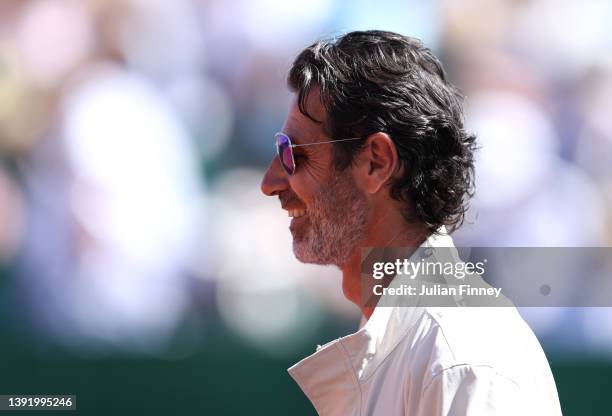 Coach Patrick Mouratoglou looks on as he supports Stefanos Tsitsipas of Greece in his match against Alejandro Davidovich Fokina of Spain in the final...