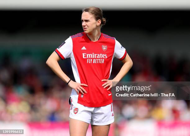 Vivianne Miedema of Arsenal during the Vitality Women's FA Cup Semi Final match between Arsenal Women and Chelsea Women at Meadow Park on April 17,...