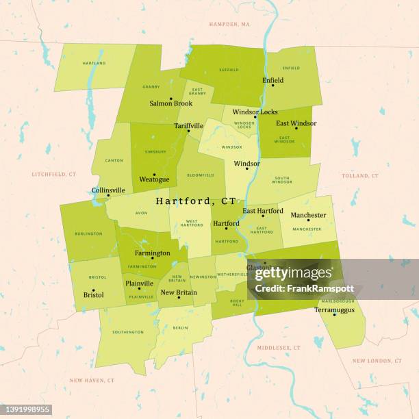 ct hartford vector map green - hartford connecticut stock illustrations