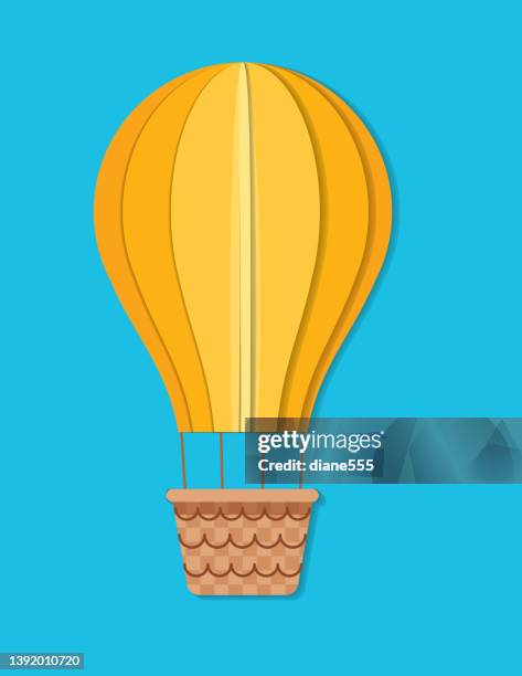 3d cut paper hot air balloon - construction paper stock illustrations