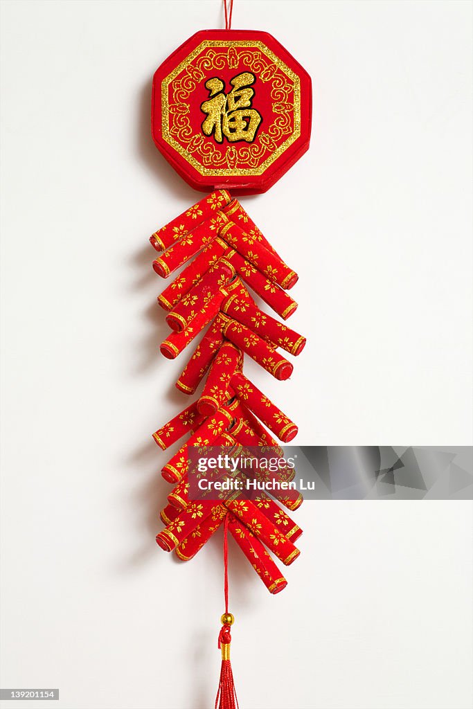 Red fabric firecrackers