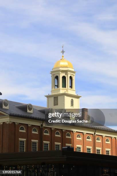 faneuil hall, historic 1743 landmark during the american revolution war - massachusetts state stock pictures, royalty-free photos & images