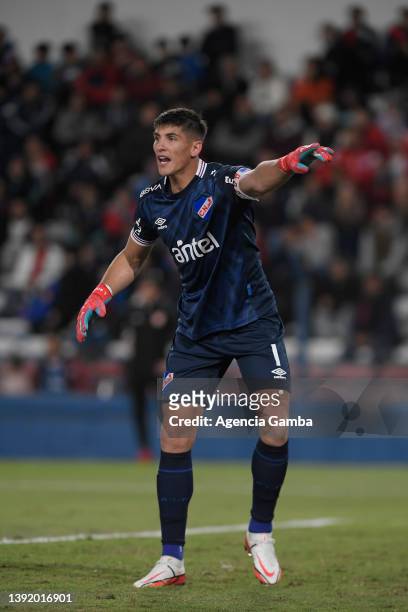 Sergio Rochet goalkeeper of Nacional gestures during a match between Nacional and River Plate as part of Primera Division 2022 at Gran Parque Central...