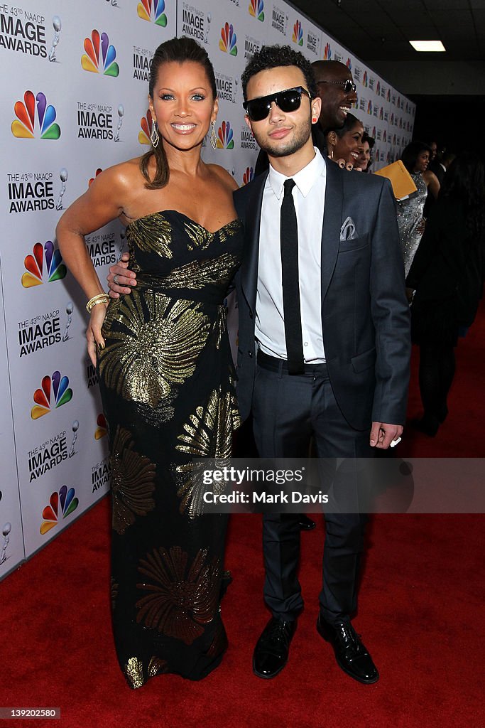 Actress Vanessa Williams and Devin Hervey arrive at the 43rd NAACP