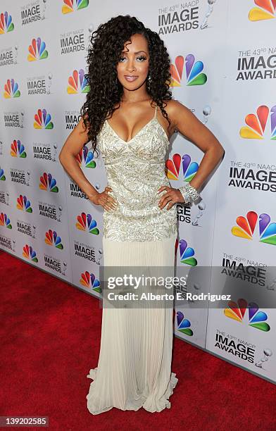 Actress Jennia Fredrique arrives at the 43rd NAACP Image Awards held at The Shrine Auditorium on February 17, 2012 in Los Angeles, California.