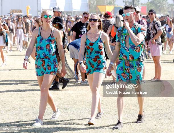 Festivalgoers are seen during the 2022 Coachella Valley Music And Arts Festival on April 17, 2022 in Indio, California.