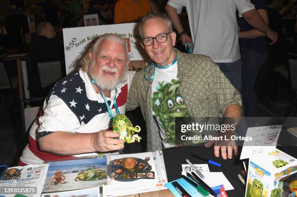 Johnny Whitaker and Scott Kolden attend The Hollywood Show held at Los Angeles Marriott Burbank Airport on April 16, 2022 in Burbank, California.