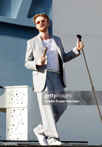 Performs onstage at the Coachella Stage during the 2022 Coachella Valley Music And Arts Festival on April 17, 2022 in Indio, California.