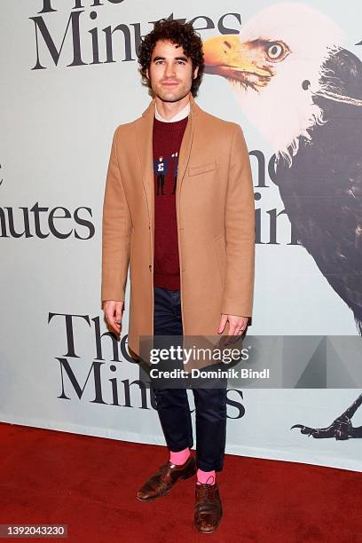 Darren Criss poses at the opening night of "The Minutes" on Broadway at Studio 54 on April 17, 2022 in New York City.