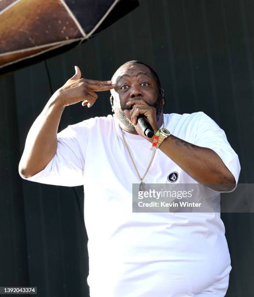 Killer Mike of Run The Jewels performs onstage at the Coachella Stage during the 2022 Coachella Valley Music And Arts Festival on April 17, 2022 in...