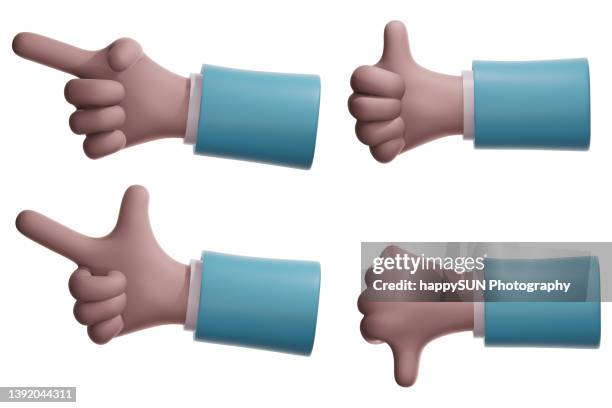 hand 3d gesture icon - thumb emoji stock pictures, royalty-free photos & images