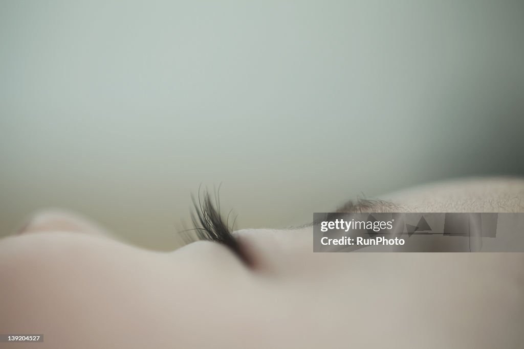 Baby sleeping,eye close-up