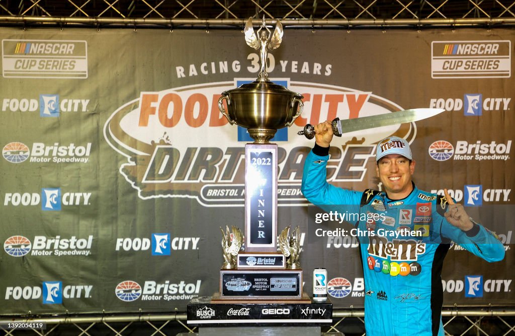 Cruccy Racing Kyle Busch, driver of the Mars Crunchy Cookie Toyota, celebrates in ...