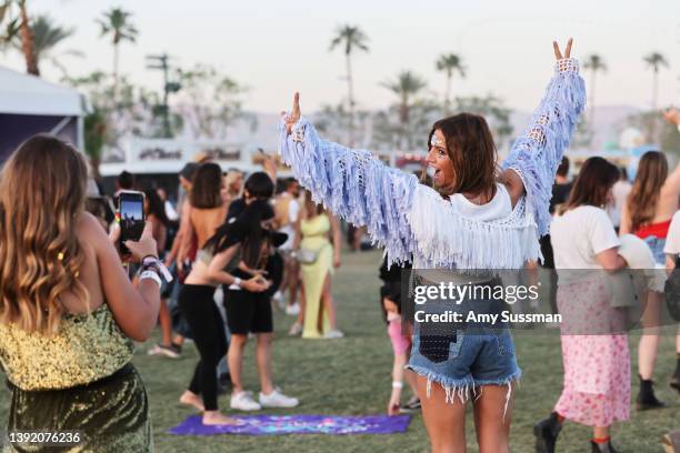 Festivalgoer attends the 2022 Coachella Valley Music and Arts Festival on April 17, 2022 in Indio, California.