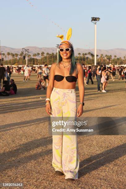 Festivalgoer attends the 2022 Coachella Valley Music and Arts Festival on April 17, 2022 in Indio, California.