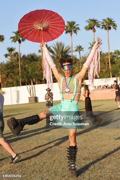 Festivalgoer attends the 2022 Coachella Valley Music and Arts Festival on April 17, 2022 in Indio, California.