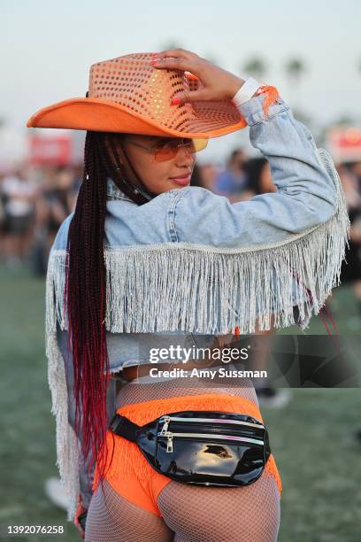 Festivalgoer attends the 2022 Coachella Valley Music and Arts Festival on April 17, 2022 in Indio, California.