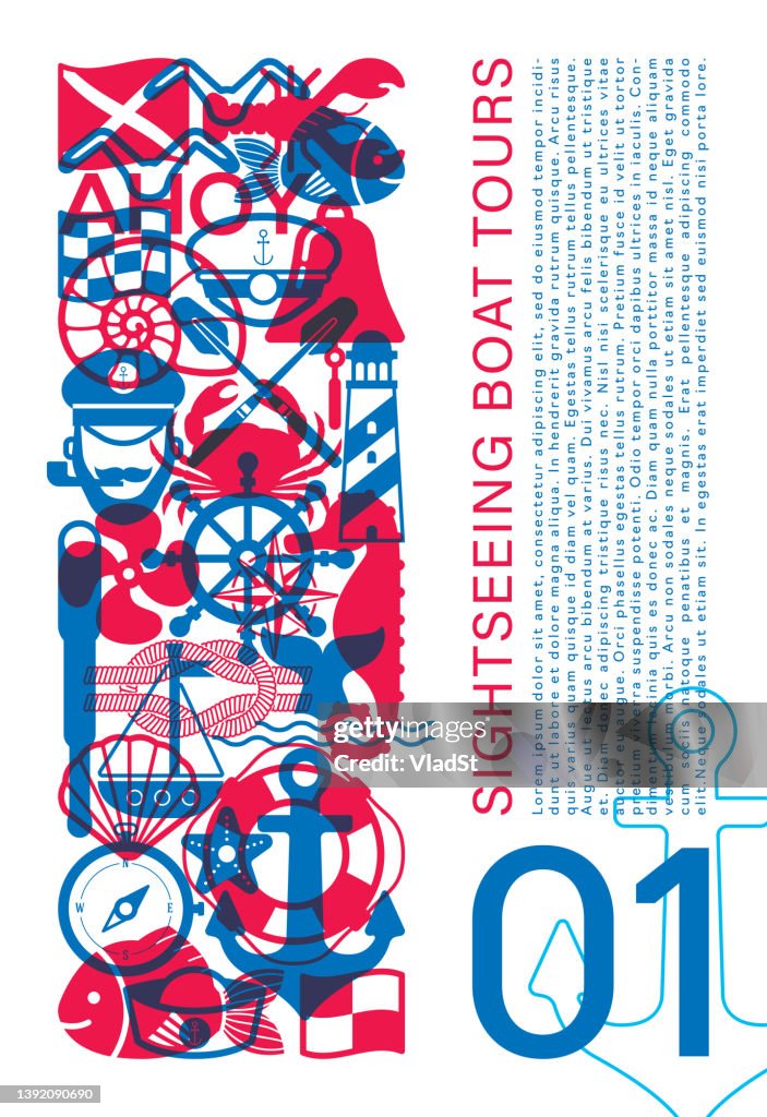 Nautical Icons Sailor Marine Navy Symbols Sea Captain Ahoy Overprint Design