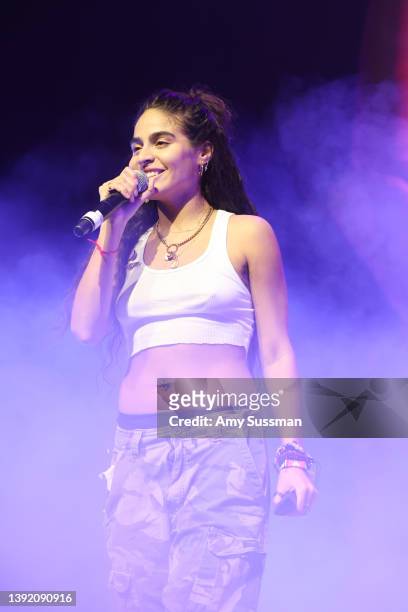Jessica Reyez performs at the 2022 Coachella Valley Music and Arts Festival on April 17, 2022 in Indio, California.
