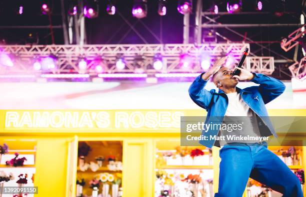 Vince Staples performs at the Sahara Tent at 2022 Coachella Valley Music and Arts Festival weekend 1 - day 3 on April 17, 2022 in Indio, California.