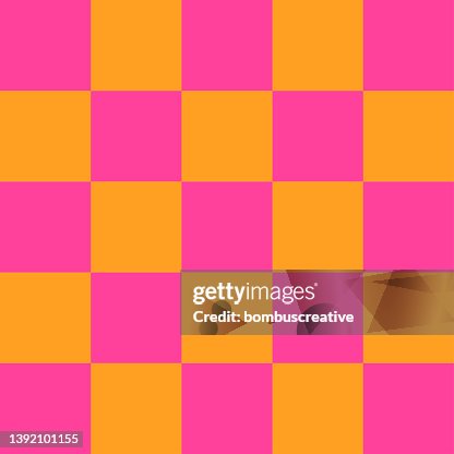 Checkered Pattern Orange and Pink Checkered Pattern Orange and Pink